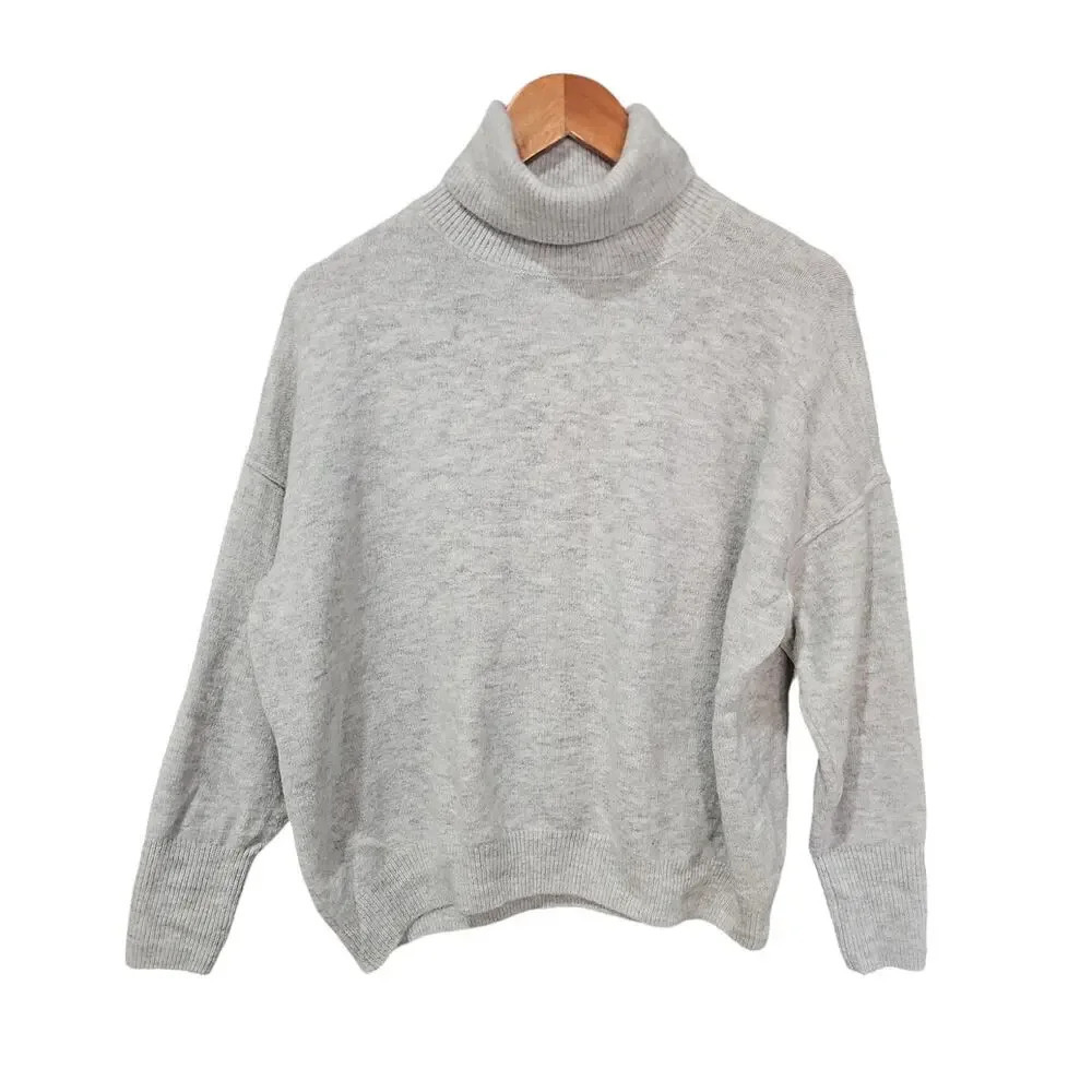 CeCe Turtleneck Pullover Sweater Heather Gray Size L